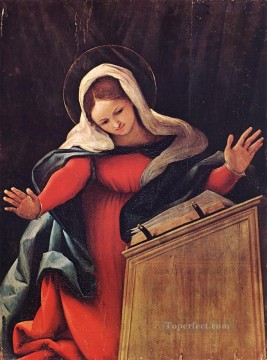 lorenzo loto Painting - Virgen Anunciada 1527 Renacimiento Lorenzo Lotto